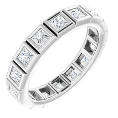 10K White Gold 1 1/2 CTW Natural Diamond Eternity Band Size 7.25