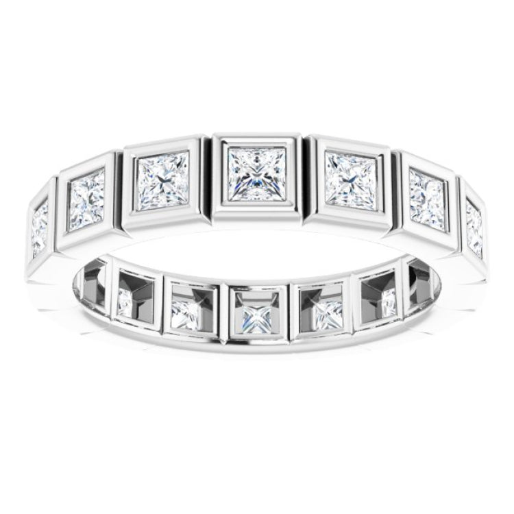 10K White Gold 1 1/2 CTW Natural Diamond Eternity Band Size 7.25