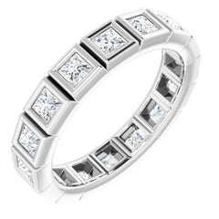 10K White Gold 1 1/2 CTW Natural Diamond Eternity Band Size 7.5