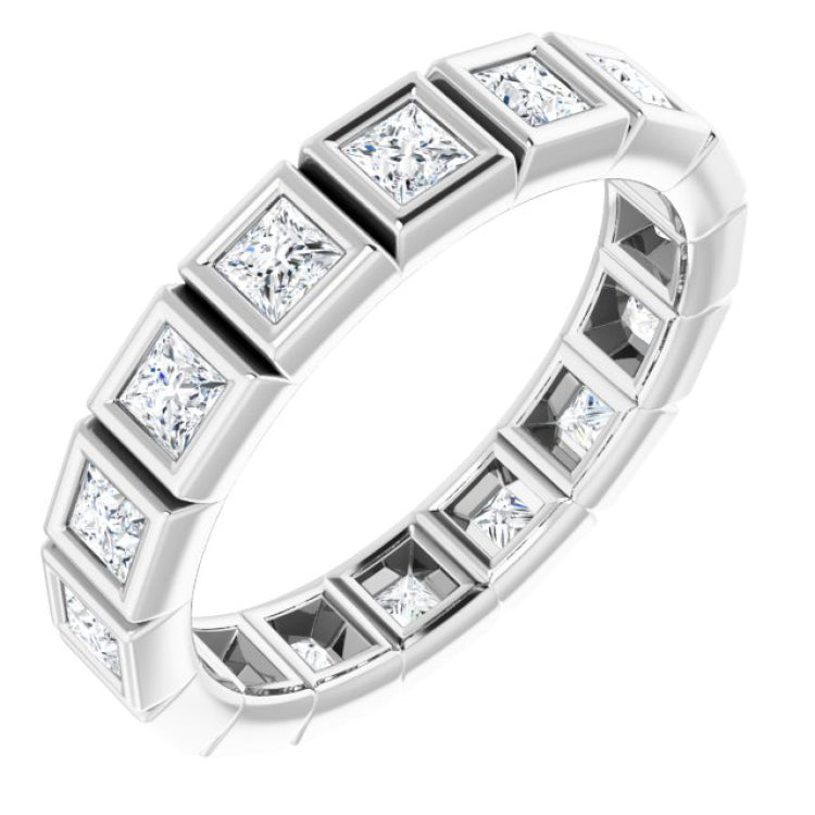 10K White Gold 1 1/2 CTW Natural Diamond Eternity Band Size 8