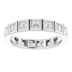 10K White Gold 1 1/2 CTW Natural Diamond Eternity Band Size 8.25