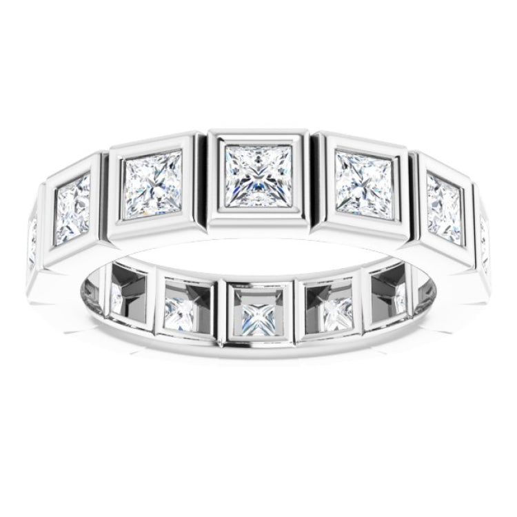 10K White Gold 1 3/4 CTW Natural Diamond Eternity Band Size 5.5