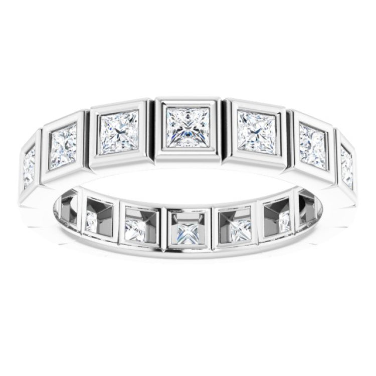 10K White Gold 2 CTW Natural Diamond Eternity Band Size 9