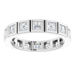 10K White Gold 2 CTW Natural Diamond Eternity Band Size 9