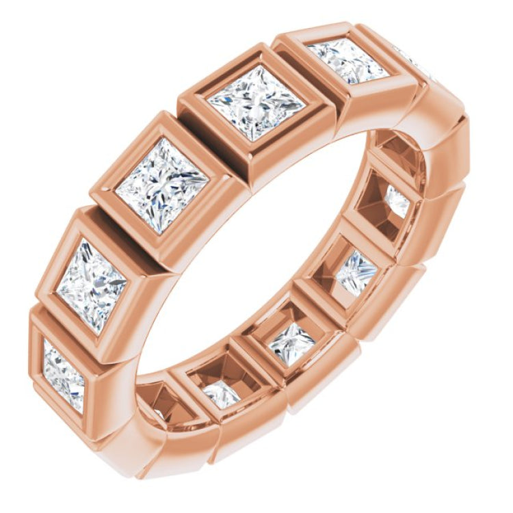 10K Rose Gold 2 CTW Natural Diamond Eternity Band Size 6.5