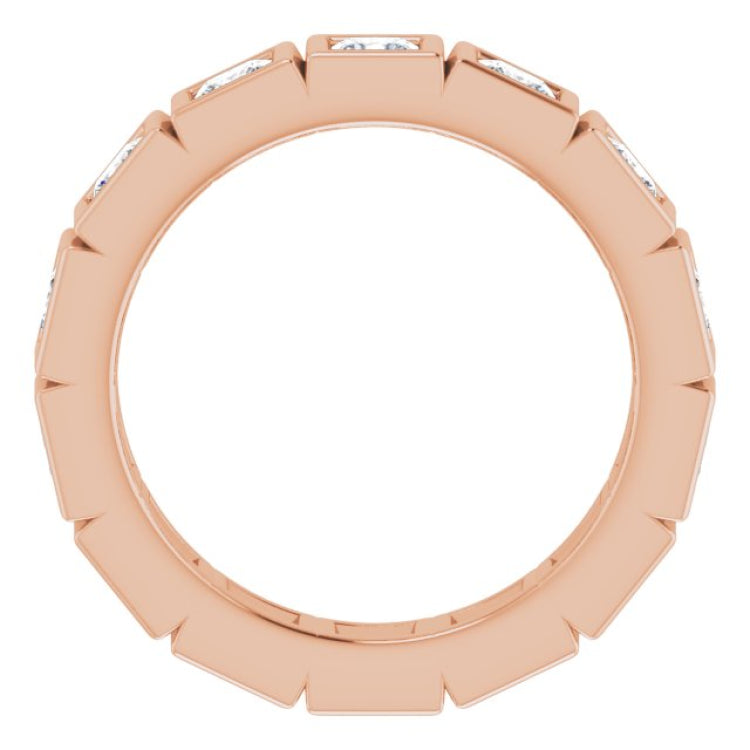 10K Rose Gold 2 1/4 CTW Natural Diamond Eternity Band Size 7.25