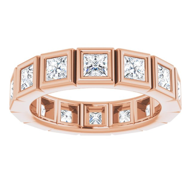 10K Rose Gold 2 1/4 CTW Natural Diamond Eternity Band Size 7.25