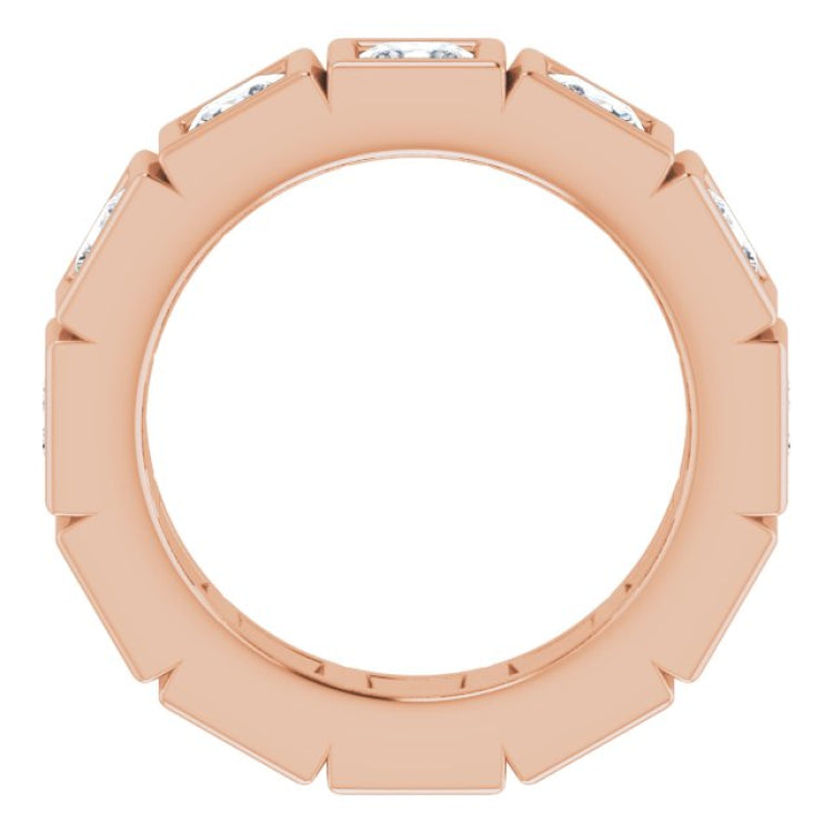 10K Rose Gold 2 3/8 CTW Natural Diamond Eternity Band Size 4.5