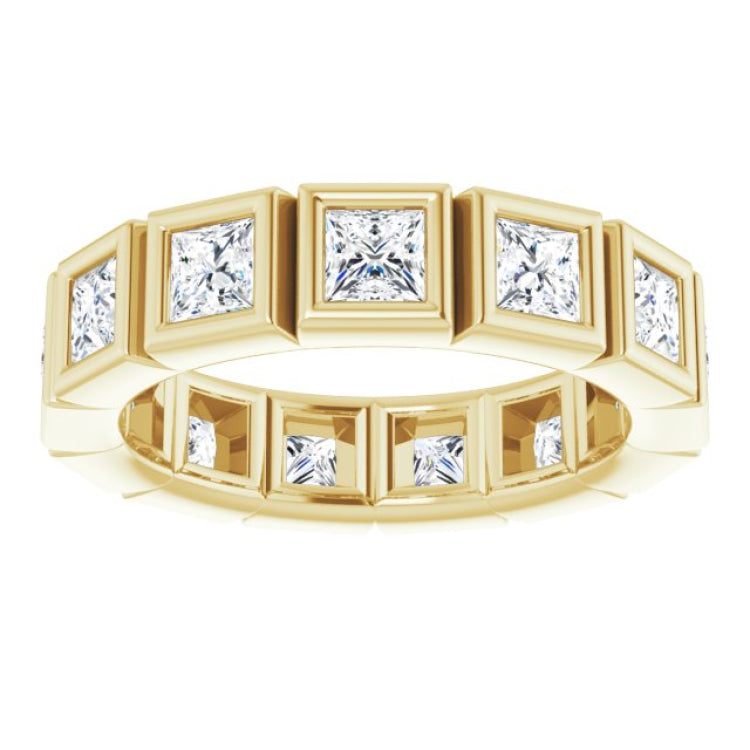 10K Yellow Gold 2 5/8 CTW Natural Diamond Eternity Band Size 7.75