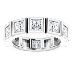 10K White Gold 3 CTW Natural Diamond Eternity Band Size 6.25