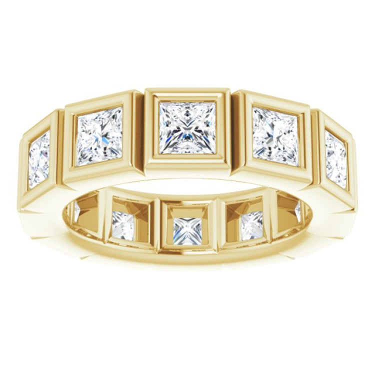 10K Yellow Gold 3 CTW Natural Diamond Eternity Band Size 6.25