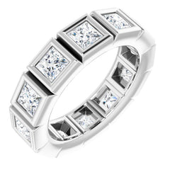 10K White Gold 3 CTW Natural Diamond Eternity Band Size 6.75