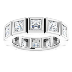 10K White Gold 3 CTW Natural Diamond Eternity Band Size 6.75