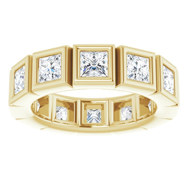 10K Yellow Gold 3 CTW Natural Diamond Eternity Band Size 6.75