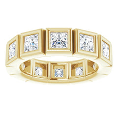 10K Yellow Gold 3 CTW Natural Diamond Eternity Band Size 6.75