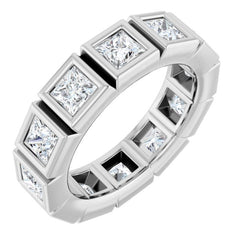 10K White Gold 3 CTW Natural Diamond Eternity Band Size 7