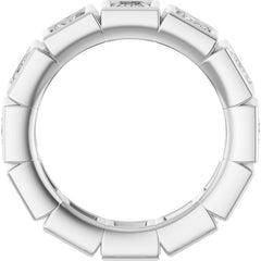 10K White Gold 3 CTW Natural Diamond Eternity Band Size 7