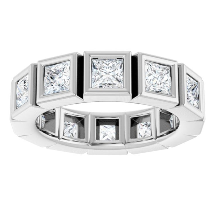 10K White Gold 3 CTW Natural Diamond Eternity Band Size 7