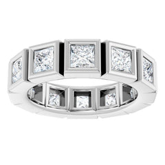 10K White Gold 3 CTW Natural Diamond Eternity Band Size 7