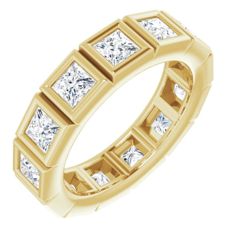 10K Yellow Gold 3 1/4 CTW Natural Diamond Eternity Band Size 8.25