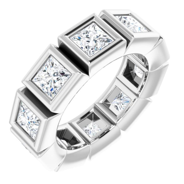 10K White Gold 3 CTW Natural Diamond Eternity Band Size 4.25