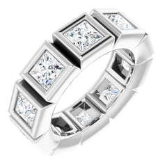 10K White Gold 3 CTW Natural Diamond Eternity Band Size 4.25