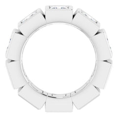 10K White Gold 3 CTW Natural Diamond Eternity Band Size 4.25