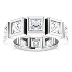 10K White Gold 3 CTW Natural Diamond Eternity Band Size 4.25