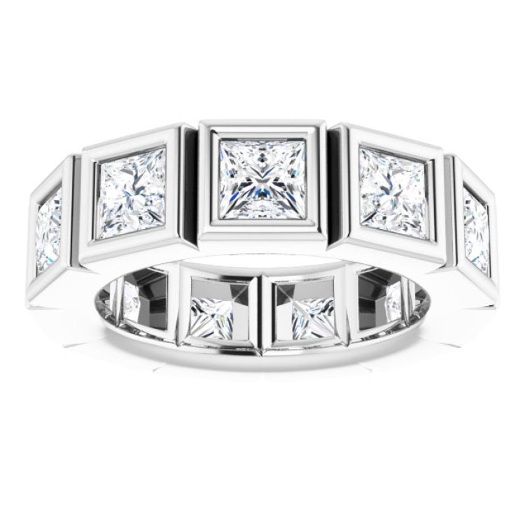 10K White Gold 3 1/3 CTW Natural Diamond Eternity Band Size 5.25