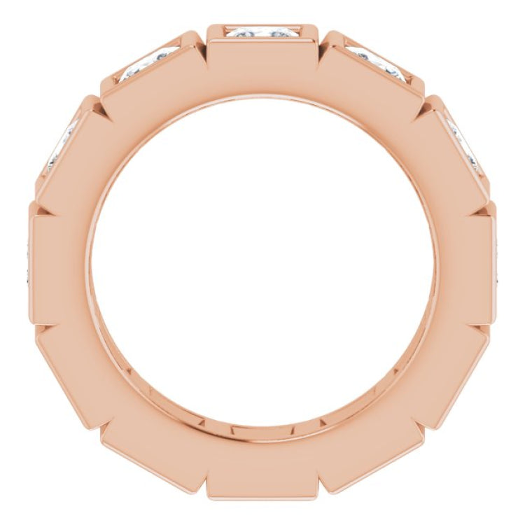 10K Rose Gold 3 5/8 CTW Natural Diamond Eternity Band Size 7.25