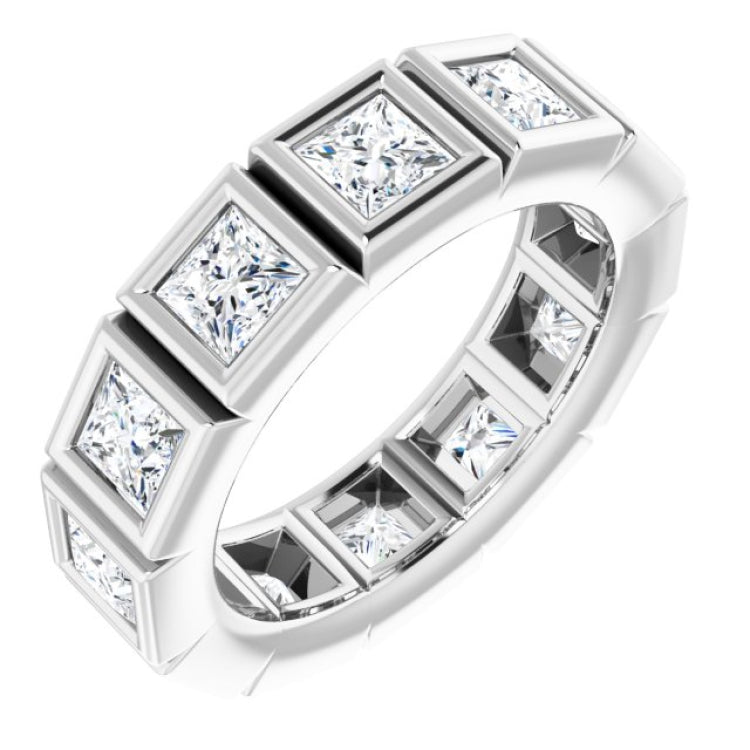 10K White Gold 3 5/8 CTW Natural Diamond Eternity Band Size 7.75