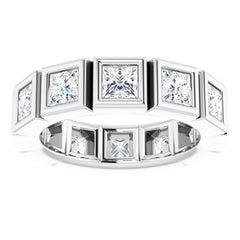 10K White Gold 3 5/8 CTW Natural Diamond Eternity Band Size 8.25