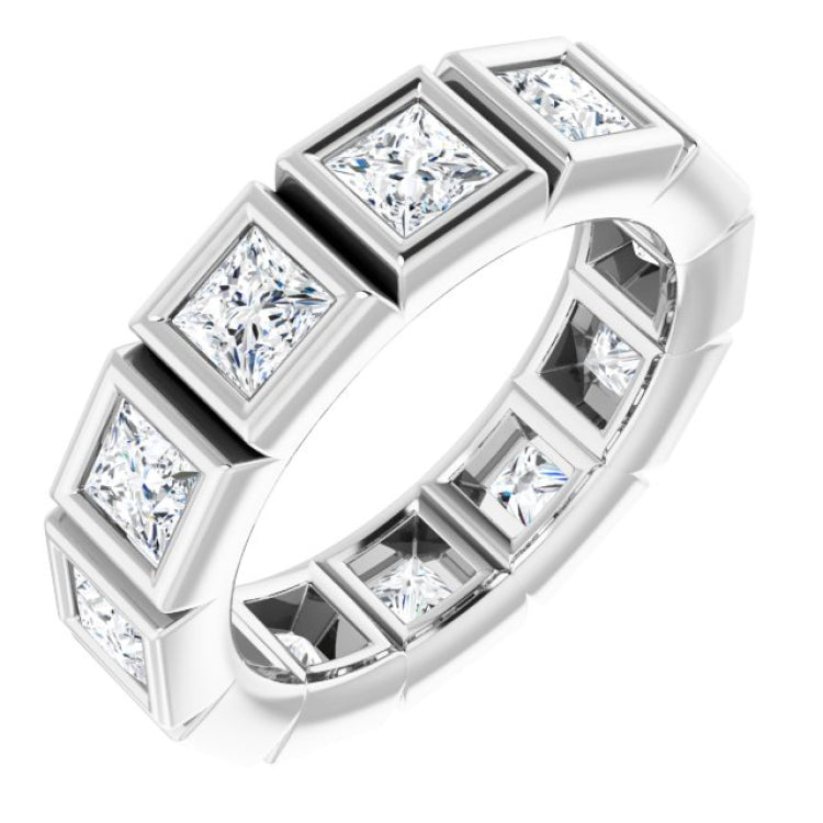 10K White Gold 3 5/8 CTW Natural Diamond Eternity Band Size 8.5