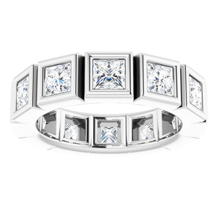 10K White Gold 3 5/8 CTW Natural Diamond Eternity Band Size 8.5