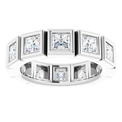 10K White Gold 3 5/8 CTW Natural Diamond Eternity Band Size 8.5