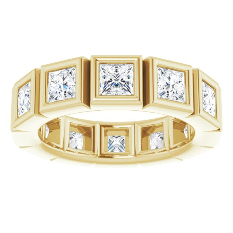 10K Yellow Gold 3 5/8 CTW Natural Diamond Eternity Band Size 8.5