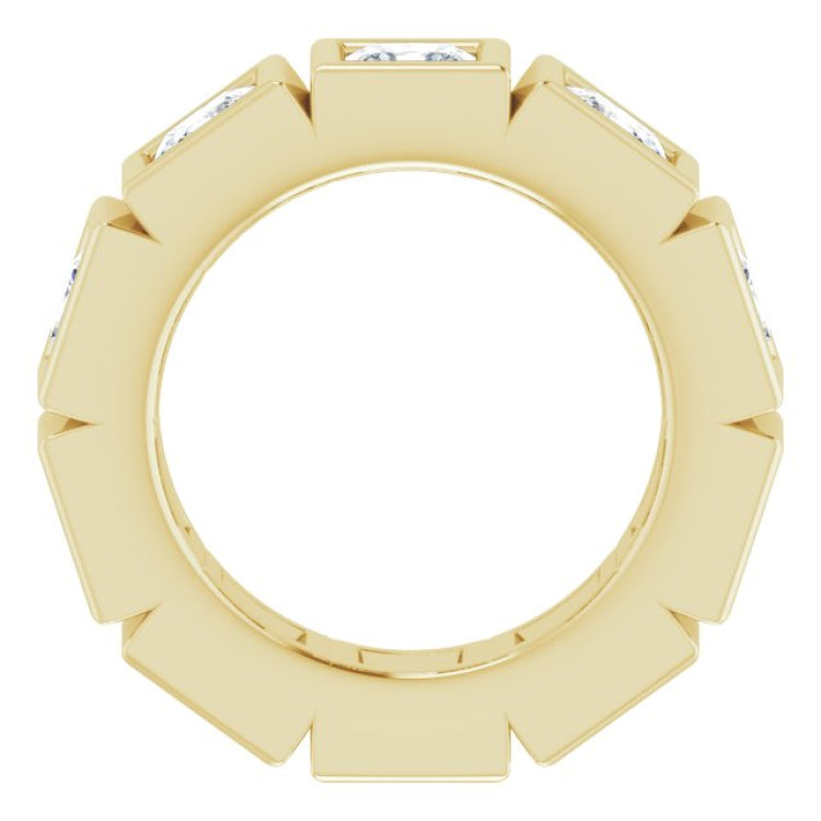 10K Yellow Gold 3 9/10 CTW Natural Diamond Eternity Band Size 4.5