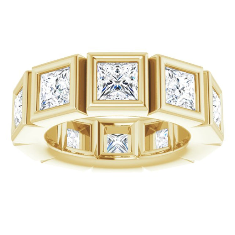 10K Yellow Gold 3 9/10 CTW Natural Diamond Eternity Band Size 4.5