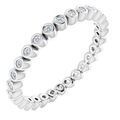 10K White Gold 1/8 CTW Natural Diamond Eternity Band Size 4