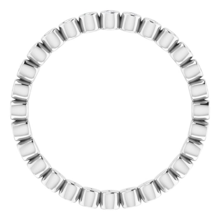 10K White Gold 1/8 CTW Natural Diamond Eternity Band Size 4