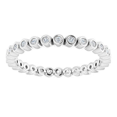 10K White Gold 1/8 CTW Natural Diamond Eternity Band Size 4