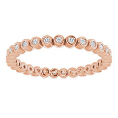 10K Rose Gold 1/8 CTW Natural Diamond Eternity Band Size 4.75