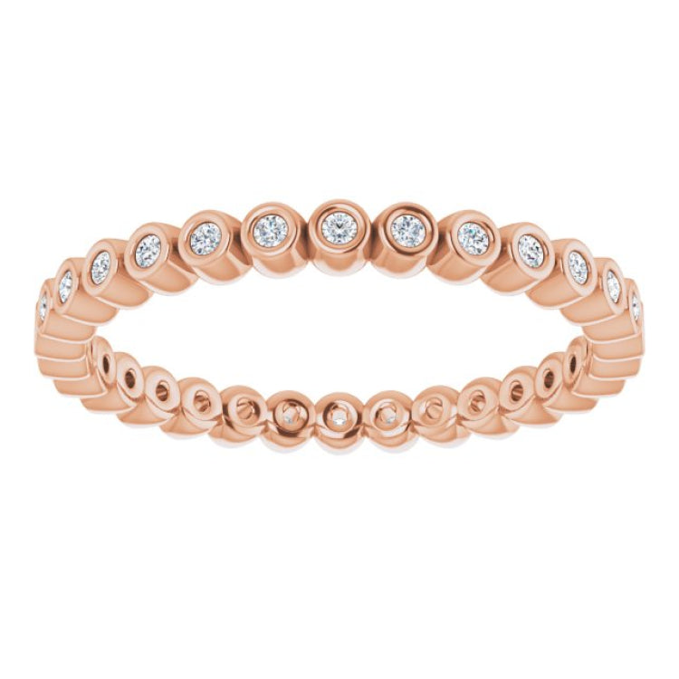 10K Rose Gold 1/8 CTW Natural Diamond Eternity Band Size 5