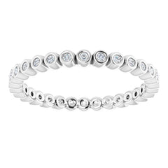 10K White Gold 1/8 CTW Natural Diamond Eternity Band Size 5