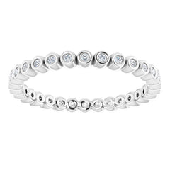 10K White Gold 1/8 CTW Natural Diamond Eternity Band Size 5.25