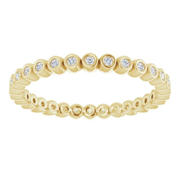 10K Yellow Gold 1/8 CTW Natural Diamond Eternity Band Size 5.5