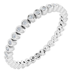 10K White Gold 1/8 CTW Natural Diamond Eternity Band Size 6.5