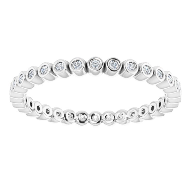 10K White Gold 1/8 CTW Natural Diamond Eternity Band Size 6.5