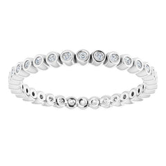 10K White Gold 1/8 CTW Natural Diamond Eternity Band Size 6.5