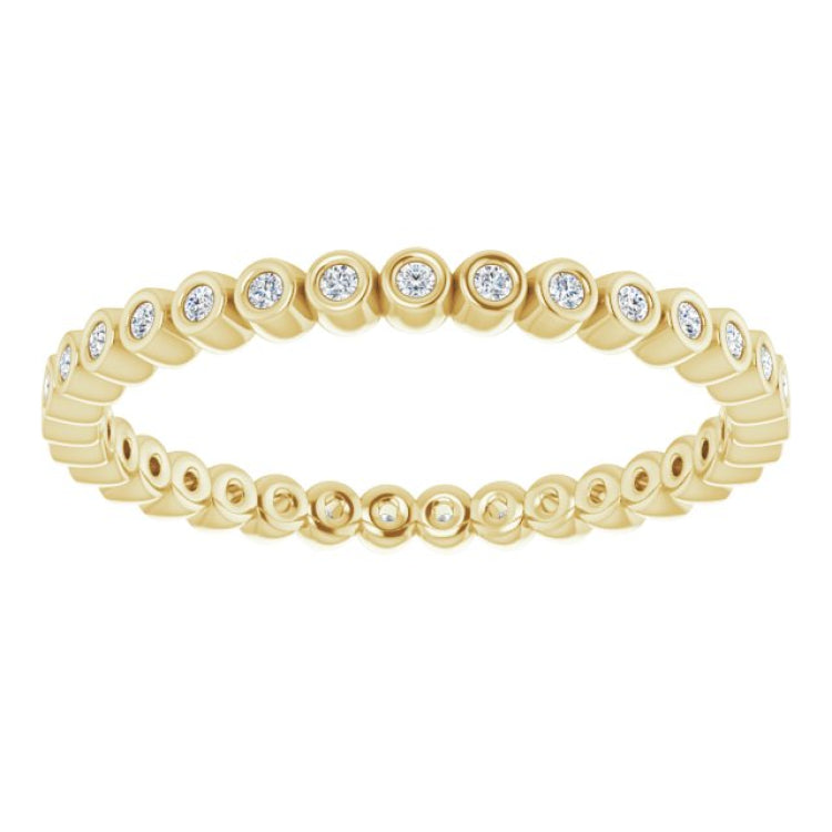 10K Yellow Gold 1/8 CTW Natural Diamond Eternity Band Size 7.25